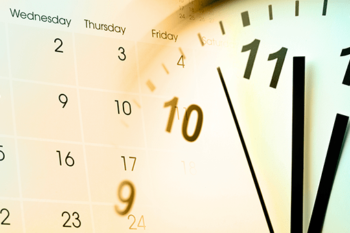 カレンダーと時計の画像